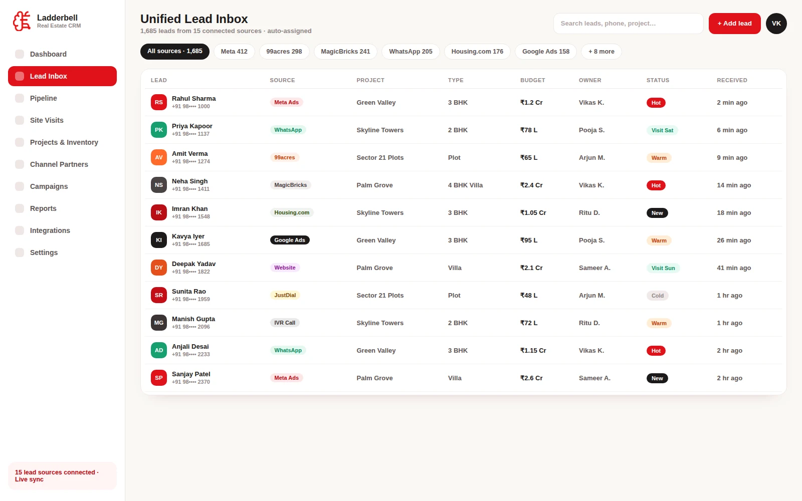 Unified Lead Inbox