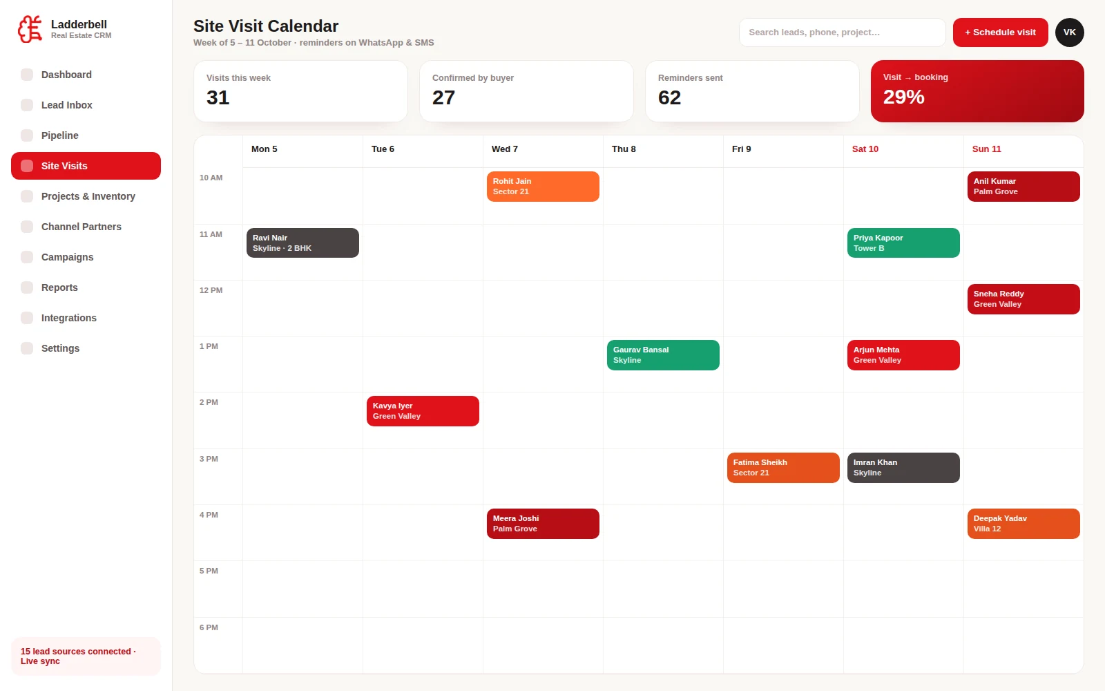 Site Visit Calendar